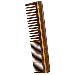 RoyaltyRoute Natural Handcrafted Sheesham Rosewood Hair Comb for Men and Women with Wet or Curly Hair Moustache and Beard Compatible
