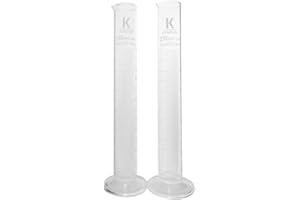 LABBOX KENZIUM – Pack 2 x Probetas Graduadas | Volumen: 250 ml | Vidrio Borosilicato 3.3 | Base Hexagonal | Para Laboratorio y Experimentos Escolares