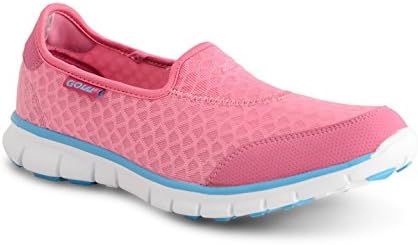 Womens Ladies Gola Slip On Mesh Running Jogging Trainers, ALA700 Blue Pink, Size UK 8
