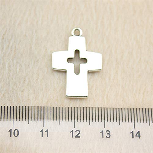 NEWME 30 Piezas 25x17mm Cruz Colgante de los encantos para la Fabricación de Joyas de Bricolaje al por Mayor Artesanía Hecha a Mano Pulsera Collar Llavero Accesorios del Bolso