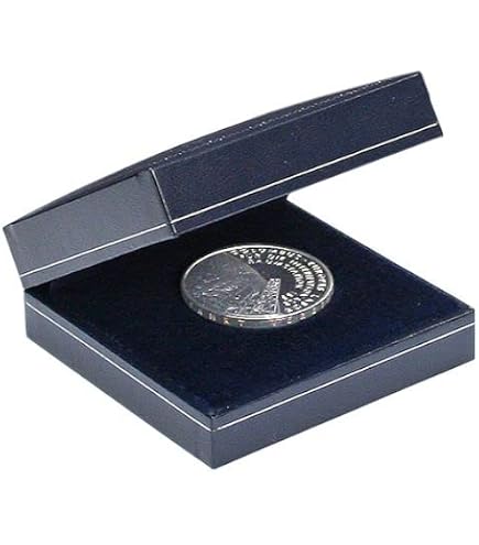 Leuchtturm Écrin Numismatique NOBILE – Boîte Métal Pour Pièces Jusqu’à 26 Mm – Coussin Feutre Et Ruban Certificat