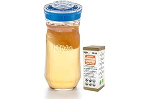 Kefirko Complete Kombucha Making Kit 1.4L Jar with Organic Starter – Make Your own Probiotic Drinks at Home for Good Gut Health and Build Your Immunity (Blue)