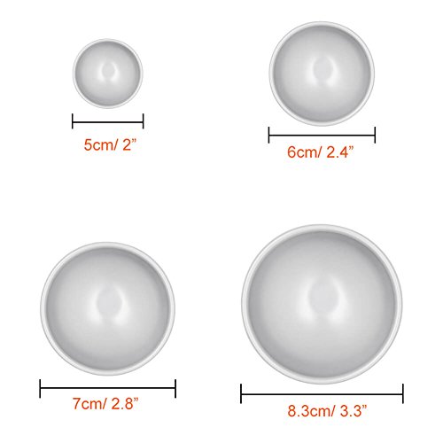 Paxcoo 4 Set Metall Bad Bombe Schimmel mit 4 Größen 8 Stück DIY Kit für Crafting Your Own Fizzles - 2