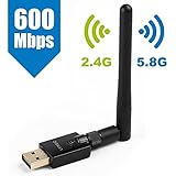 LYNEC UC6 600 Mbit/s WLAN USB Adapter - Dual Band 2.4GHz/5GHz Wireless Netzwerk Adapter Support Windows XP/7/8/10, Linux, 2.6 or Up Kernel System, Mac OS 10.11.X / 10.10.X / 10.9.X / 10.8.X /10.7.X/10.6.X