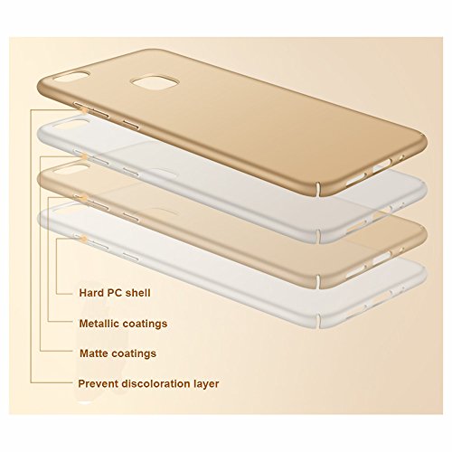 Oro Ultra-delgado Funda Case Cover y Protector de Pantalla Para Huawei P10 Lite 5 2 pulgadas  no es compatible con Huawei P10  Vooway   MS70375