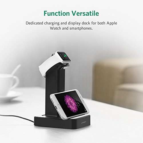 UGREEN Watch Ladestation Ladegeräte Ständer mit integriertem Magnet Charger Dock Kabel Kompatibel mit für Apple Watch Series 1 und Apple Watch Series 2 Schwarz - 4