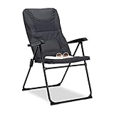 Bequem: Der mit Schaumstoff gepolsterte Campingstuhl mit Lehne ermöglicht ein besonders weiches Sitzgefühl - Im Nacken- und Sitzbereich sorgt eine Schaumstoff-Füllung für Komfort