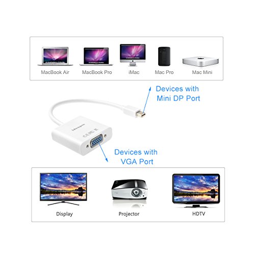 ideapro Thunderbolt Mini Displayport Display Port DP auf VGA Weiblich Kabel Adapter Converter für Macbook Air/Pro, Microsoft Surface Pro & Pro 2 3 - 8