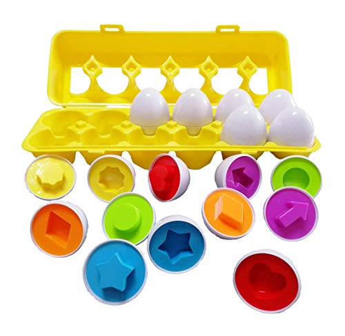 Clerfy Acc Color Matching Egg Set - Juguetes para niños pequeños - Educational Color & Number Recognition Habilidades de Aprendizaje de Juguetes