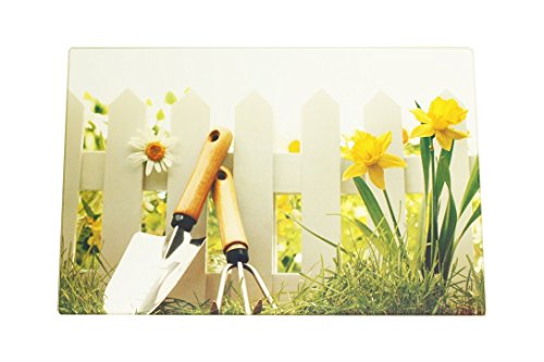 Schneidebrett aus Sekuritglas Tablett für die Küche, Tisch Dessertteller oder Käse hitzebeständig Multifunktions – 20 x 30 cm, Jardin, 200 x 300 x 4 mm