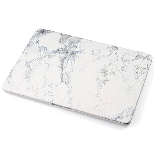 iDOO MacBook Schutzhülle / Hard Case Cover Laptop Hülle [Für 2016 MacBook Pro 13 Zoll mit/ohne Touch Bar und Touch ID: A1706 und A1708] – matt, Weißer Marmor - 3