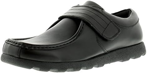 Mens/Gents Leather Upper Touch Fastening Casual Shoes. - Black - UK SIZE 7