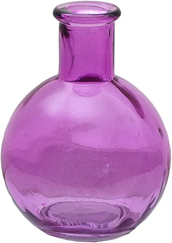 3er Set Dekoflaschen pink sortiert, 8 x 10 cm, Glasflasche, Flasche, Vase, Tischdeko - 3