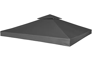 vidaXL Toldo de Cenador de Repuesto Tela Gris Oscuro 3x3 m Techo de Pérgola