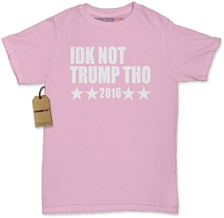 Expression Tees IDK Not Trump Tho Rock The Vote Womens T-shirt Small,Light Pink