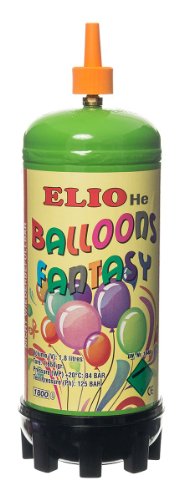 Ballongas Einwegflasche Helium Gas mittel (0,180 m³) für 20 Luftballons mit 25cm Durchmesser oder 12 Folienballons mit 45cm Ø