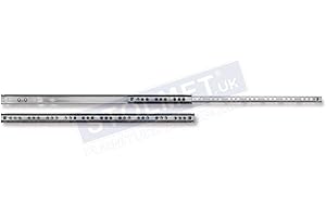 STOLMET MANUFACTURING Universal Metal Drawer Runners Groove Ball Bearing Height: 17mm - Length: 182mm