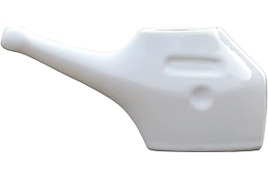 AncientImpex Traveller's - Vaso Neti in ceramica per la pulizia nasale con 5 bustine di sale Neti