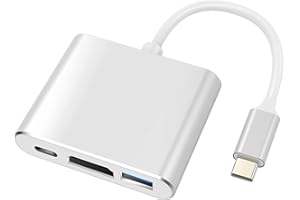 FIOUSY HYTTER Adaptateur USB 3.0 Type C vers HDMI 4K Multiport AV Convertisseur Port Mac Adaptateur pour MacBook Pro/S8+/S9+/projecteur/moniteur (Argent)
