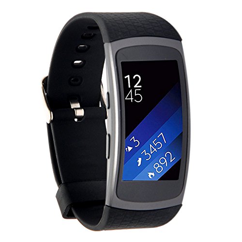 Greatfine Smartwatch Strap Uhrenarmbänder Ersatz-Armband für Samsung Gear FIT2 fit 2 SM-R360 Smart Watch Zubehör (Black)
