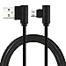 Produktbild Winkelstecker Micro USB Kabel geknickt 90 Grad kompaktes Datenkabel 25 cm Schwarz geflochtenes Ladekabel Robustes Nylon für Android Smartphone, Samsung Galaxy, LG, Huawei, HTC von getyourcase