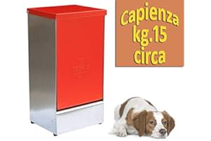 MOTISI ZOOTECNICI Mangiatoia CAN MASTER per cani a tramoggia con funzione porta bascullante antipioggia e protezione mangime da altri animali oltre a preservare l'aroma del mangime, capienza circa kg.12/15 mangime