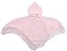 STYLE MIXX Baby Girls Pink Hooded Tassles Knitted Poncho Cardigan Jumper Top NB-6 MTH - (3-6 MONTHS)