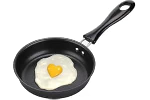 DROPEE Tegamino antiaderente 12 cm - Padella antiaderente rotonda per uova, mini padella per uova al tegamino, piccola padella per uovo prima colazione rivestito omelette