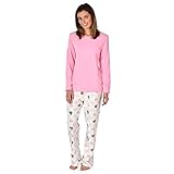 Ladies Fleece Pyjama Set PJs Top & Bottoms Nightwear - Hearts L UK 16-18