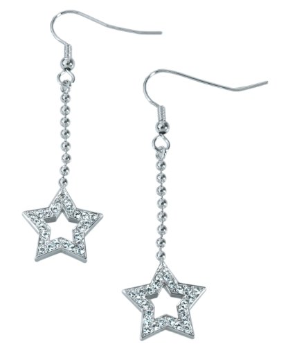 Miabelle Damen-Ohrringe Stern-Form Diamanten Swarovski Steine - MB1004G