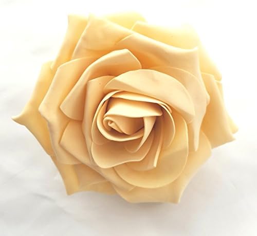 Champagne Gold Open Rose Artificial Hair Flower Clip Buttonhole Corsage by Fabulous Fascinators