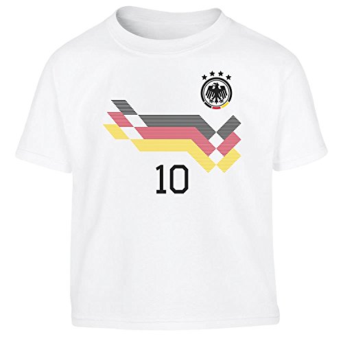 Fußball WM Trikot Kinder mit eigenem Namen Kleinkind Kinder T-Shirt – Gr. 86-116 106/116 (5-6J) Weiß