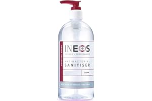 INEOS - Sanitiser Gel (500ml) - Hand Sanitiser - Hospital Grade, Effective against 99.9% of Viruses and Bacteria, Packaging May Vary