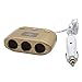 Produktbild USB Auto-Ladegerät-Adapter mit Ein bis Drei Zigarettenanzünder-Buchse und Dual-USB-Ladeanschluss 120W 24A (Gold)