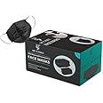 DUZZBEE Pack of 100 Black Disposable Face Masks | 3 Layer Protection | Breathable & Comfortable | Adjustable Nose Bridge | Versatile Use | Foldaway Design | Multi-Purpose | Black Color