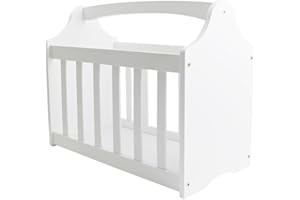 Aggloz | Magazine Rack, Robust Bamboo, with Handle, for Newspapers, Newsletters, Crosswords, Newspaper Shelf – Storage, etc (WHITE)