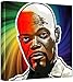 Produktbild Samuel L Jackson - Pop Art Print (Multicolour; Psychedelic Swirl Background) 30 x 30 x 2 cm Medium Square Deep Box Canvas