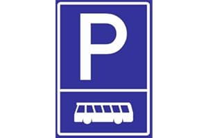 Kiwistar - Signe de stationnement - PVC - Bus (Pictogramme) - 42 x 30cm - Garage de stationnement, carport, Panneau de signalisation pour Restaurant, école, hôtel