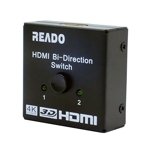 reado HDMI Switch 2 x 1 bidirektional 2-Port HDMI Switch 2 x 1 oder 1 x 2 HDMI Switch Full-HD 1080p/UHD 2160p (4 K)/Frequenzbereich 50/60 Hz 3D-fähig/HDCP/CEC/HEC/Deep Farbe/Plug & Play - 3