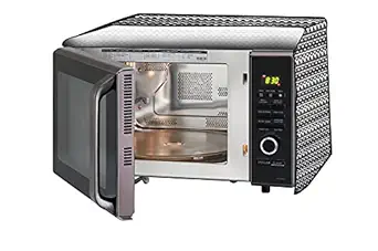 Stylista Microwave Oven Cover for Samsung 23 L Solo MS23F301TAK/TL Symmetric Pattern Grey