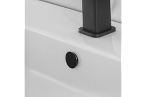 INBAGNO Tappo Copriforo Universale Per Troppo Pieno Lavabi E Bidet Aventi Circonferenza 24 O 28 Mm, In Ottone Con Ghiera Nero Opaca Dal Design Moderno