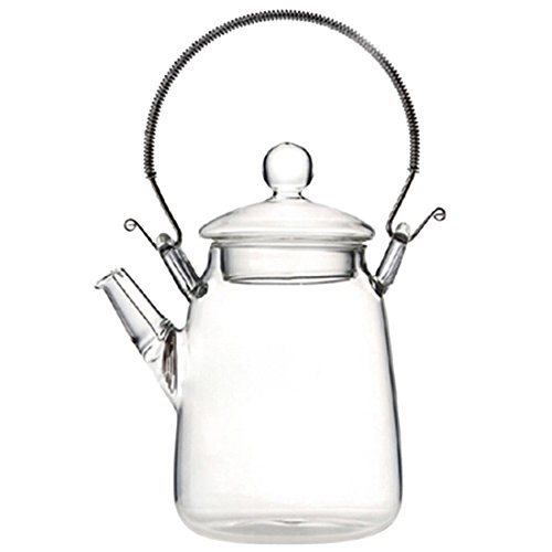Green Yiko Small Glass Teapot Heat Resistant For Blooming tea 300ml