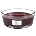 Produktbild Windlicht Kerze WoodWick "Ellipse Dunkle Kirsche" Black Cherry Holz Kaminkerze Rauchkerze Knisterdocht Crackle Rauchduft Kaminduft HeartWick knistern Kamin Flamme