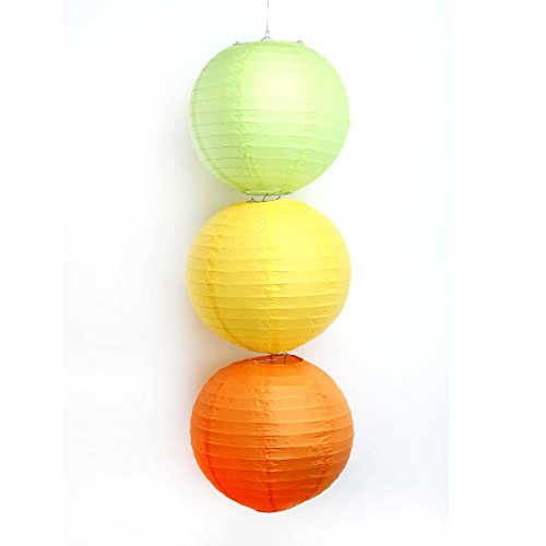 10 Stücke Papierlaterne Laterne Deko Feier Lampions Papierlampen 8″(20cm) (frucht grün) - 4