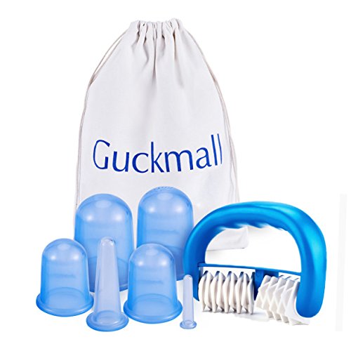 Preisvergleich Produktbild Silikon Schröpfen,Guckmall Schröpfen Silikon Therapie,Massage Saugglocken,mit einer Massage-Rolle für Cellulite Entferner Massagegerät, Anti Aging, Anti Cellulite,6 Stück Gesicht & Körper