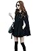 OYMMENEY Women's Batwing Cape Overcoat Black Winter Warm Poncho Jacket