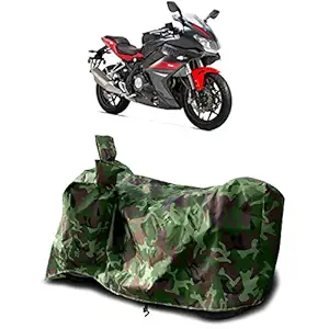 Cover Lab - Benelli 302R New BS6 Water Resistant - Dust Proof - Full Bike Scooty Two Wheeler Body Cover for Benelli 302R (Green Multijungle)