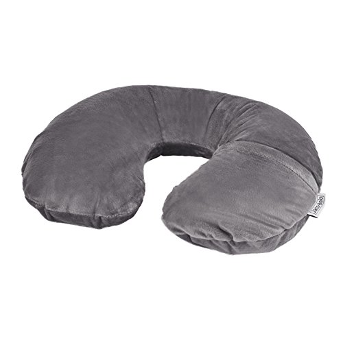 Jaco-Bolo aufblasbares Nackenkissen mit Fleece-Bezug (grau) - 2