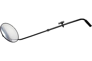 Fabater Miroir D'inspection sous Voiture, Miroir D'inspection Télescopique sous Véhicule, Miroir de sécurité de 11,8 Pouces de Diamètre avec Roues, Lumière LED, Angle Réglable