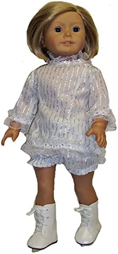 Doll Clothes Superstore White And Silver Ice Skating Outfit For All 18 Inch Dolls
